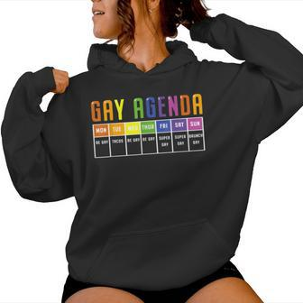 Gay Agenda Lgbtq Rainbow Flag Pride Month Ally Support Women Hoodie - Monsterry CA