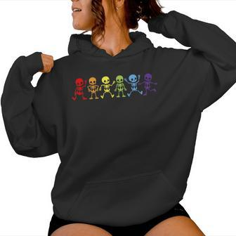 Gay Lgbt Pride Skeleton Pride Lgbt Rainbow Skeleton Gay Lgbt Women Hoodie - Monsterry DE