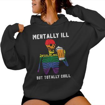 Gay Pride Skeleton Mentally Ill Rainbow Flag Lgbtq Dad Men Women Hoodie - Monsterry DE