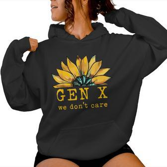 Gen X We Don't Care Sunflower Generation X Attitude Vintage Women Hoodie - Seseable