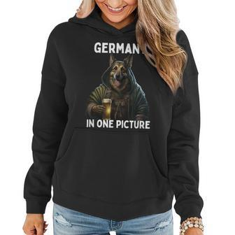 Germany In One Picture German Shepherd Drinking Beer Women Hoodie - Monsterry DE