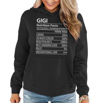 Gigi Nutrition Facts Grandma Women Hoodie - Monsterry AU