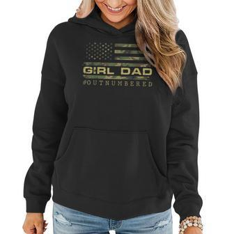 Girl Dad Outnumbered Us Flag Fathers Day From Wife Daughter Women Hoodie - Monsterry CA
