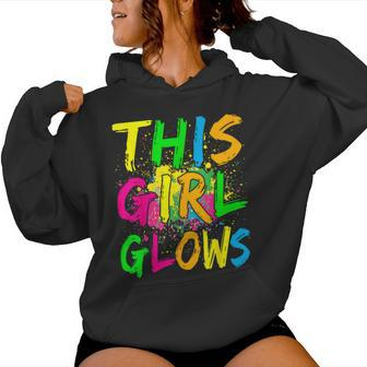 This Girl Glows 80S Retro Costume Party Women Hoodie | Mazezy