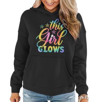 This Girl Glows For & Girls Tie Dye 80S Themed Disco Women Hoodie - Thegiftio UK