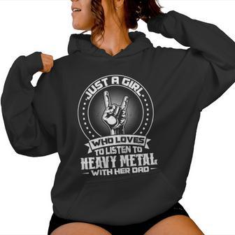 Girl Listens To Heavy Metal With Dad Heavy Metal Women Hoodie - Monsterry AU