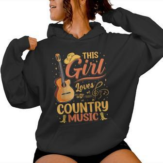 This Girl Loves Country Music Vintage Lover Western Women Hoodie - Thegiftio UK