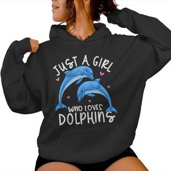 Girl Loves Dolphin Cute Dolphin Dolphin Women Hoodie - Thegiftio UK