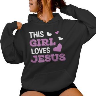 This Girl Loves Jesus Religious Faith Christian Church Women Hoodie - Thegiftio UK