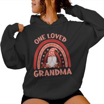 Gnome Rainbow One Loved Grandma Valentines Day Women Women Hoodie - Monsterry DE