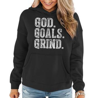 God Goals Grind Motivational Christian Religion Women Hoodie - Monsterry DE