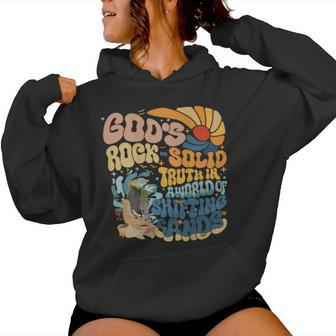 God's Rock-Solid Retro Beach Vbs 2024 Christian On Back Women Hoodie - Monsterry DE