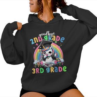 Goodbye 2Nd Second Grade Unicorn Hello 3Rd Grade Cap Gown Women Hoodie - Monsterry CA