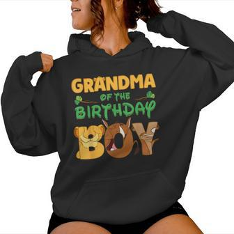 Grandma Of The Birthday Boy Lion Family Matching Women Hoodie - Seseable