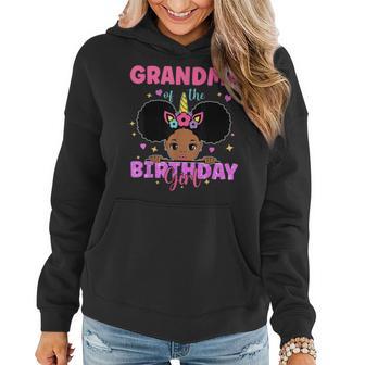 Grandma Of The Birthday Girl Melanin Afro Unicorn Princess Women Hoodie - Thegiftio UK