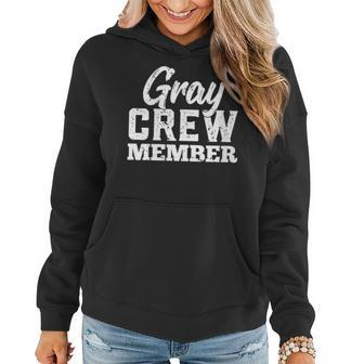 Gray Crew Member Matching Family Name Women Hoodie - Seseable