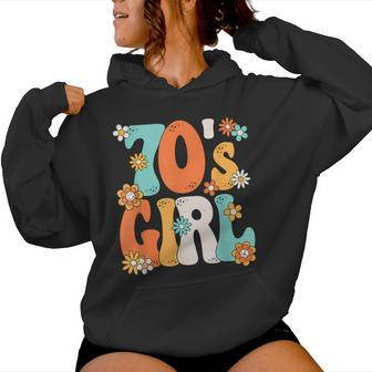 Groovy 70S Girl Hippie Theme Party Outfit 70S Costume Women Women Hoodie - Thegiftio