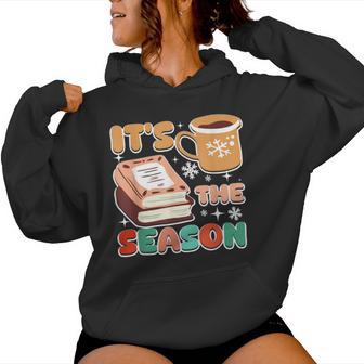 Groovy It's The Season Christmas Tea Hot Chocolate Books Women Hoodie - Thegiftio UK