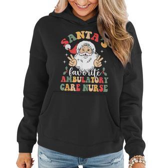 Groovy Santas Favorite Ambulatory Care Nurse Christmas Women Hoodie - Thegiftio UK