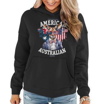 Half American & Half Australian Flag Idea & Kangaroo Women Hoodie | Mazezy