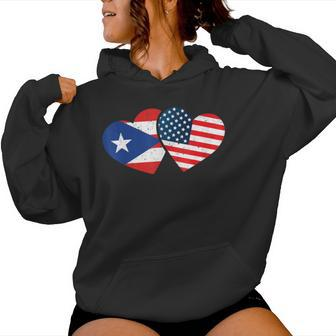 Half American Puerto Rican Girl Usa Puerto Rico Flag Boricua Women Hoodie - Seseable