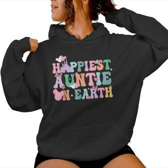 In My Happiest Auntie On Earth Era Groovy Aunt Mother's Day Women Hoodie - Monsterry