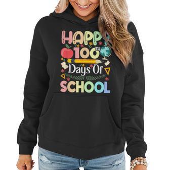 Happy 100 Days Of School 100 Days Of School Teacher Women Hoodie - Monsterry