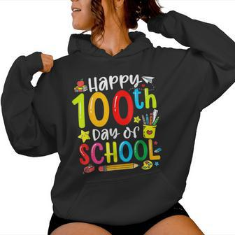 Happy 100Th Day Of School 100 Days Of School Teacher Student Women Hoodie - Monsterry UK