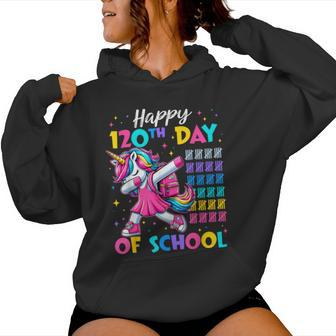 Happy 120Th Day Of School Cute Unicorn Girl 120 Days Smarter Women Hoodie - Thegiftio UK