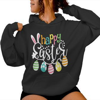 Happy Easter Bunny Rabbit Face Easter Day Girls Women Hoodie | Mazezy