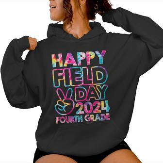 Happy Field Day 2024 Fourth Grade Field Trip Fun Day Tie Dye Women Hoodie - Monsterry CA