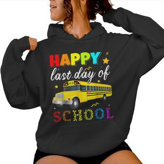 Happy Last Day Of School Bus Driver Off Duty Student Teacher Women Hoodie - Seseable