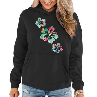 Hawaii Hibiscus Flower Hawaiian Surfer Style Vintage Floral Women Hoodie - Monsterry UK