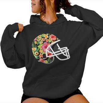 Hawaiian Flower T Football Helmet Women Hoodie - Monsterry DE