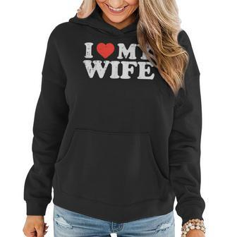 I Heart My Wife Love Wifey Couple Matching Husband Dad Men Women Hoodie - Thegiftio UK