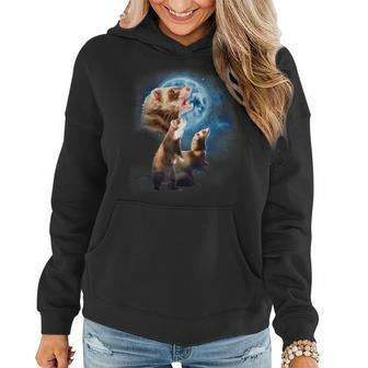 Howling At The Moon Ferret Ferret Women Hoodie | Mazezy UK