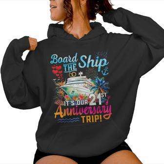 Husband Wife 21St Marriage Anniversary Cruise Ship Vacation Women Hoodie | Mazezy