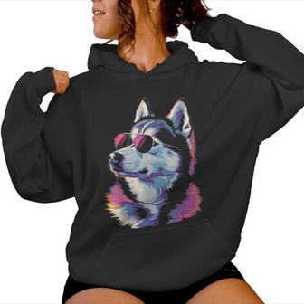 Husky Sonnenbrille Lustig Hund Mama Sibirisch Husky Papa Kapuzenpullover für Damen - Geschenkecke