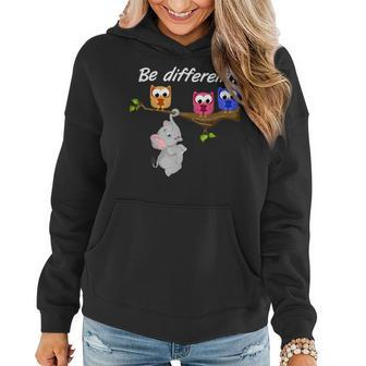 I'm Different Stay Different Slogan Owl Elephant Women Hoodie - Monsterry DE
