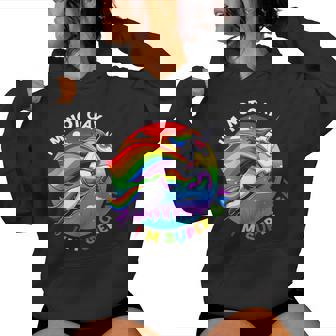 I'm Not Gay I'm Super Gay Unicorn Rainbow Lgbt Pride Month Women Hoodie | Seseable CA