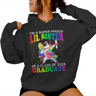 I'm A Super Proud Lil Sister Of A Class Of 2024 Graduate Women Hoodie - Seseable