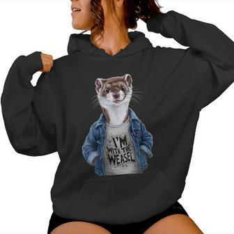I'm With The Weasel Matching Weasel Weasel Lovers Women Hoodie - Monsterry UK