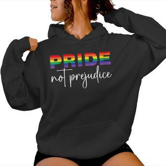 Inspirational Gay Pride Lgbt Quotes Pride Not Prejudice Women Hoodie - Monsterry DE