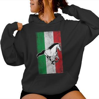 Italian Flag Patriotic Horse Horseback Riding Equestrian Women Hoodie - Monsterry AU