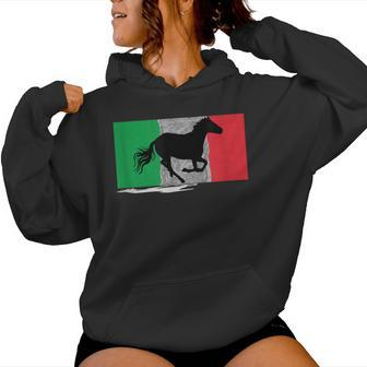 Italian Flag Stallion Italy Horse Culture Pride Women Hoodie - Monsterry DE
