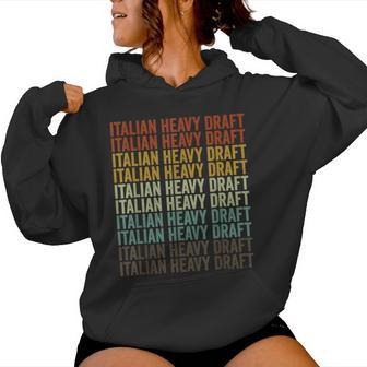 Italian Heavy Draft Horse Retro Women Hoodie - Monsterry