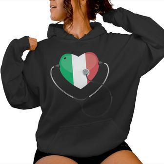 Italian Nurse Doctor National Flag Colors Of Italy Medical Women Hoodie - Monsterry CA