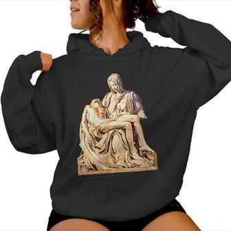 Italian Sculptor Michelangelo Pieta Statue Jesus Mother Mary Women Hoodie - Monsterry UK