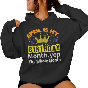 It's My Birthday April Month Groovy Birthday Novelty Women Hoodie - Monsterry