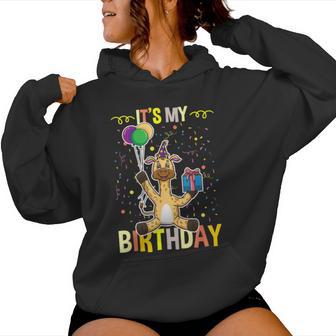 Its My Birthday Giraffe Animal Women Hoodie - Thegiftio UK